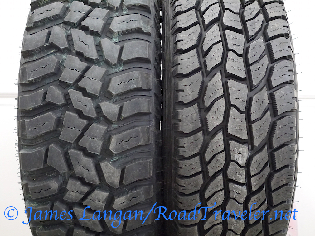 Comparing Cooper’s high-void, 295/70R18E STT PRO mudder to the the 285/75R18E A/T3. Both sizes support 4,080# each at 80 psi. 