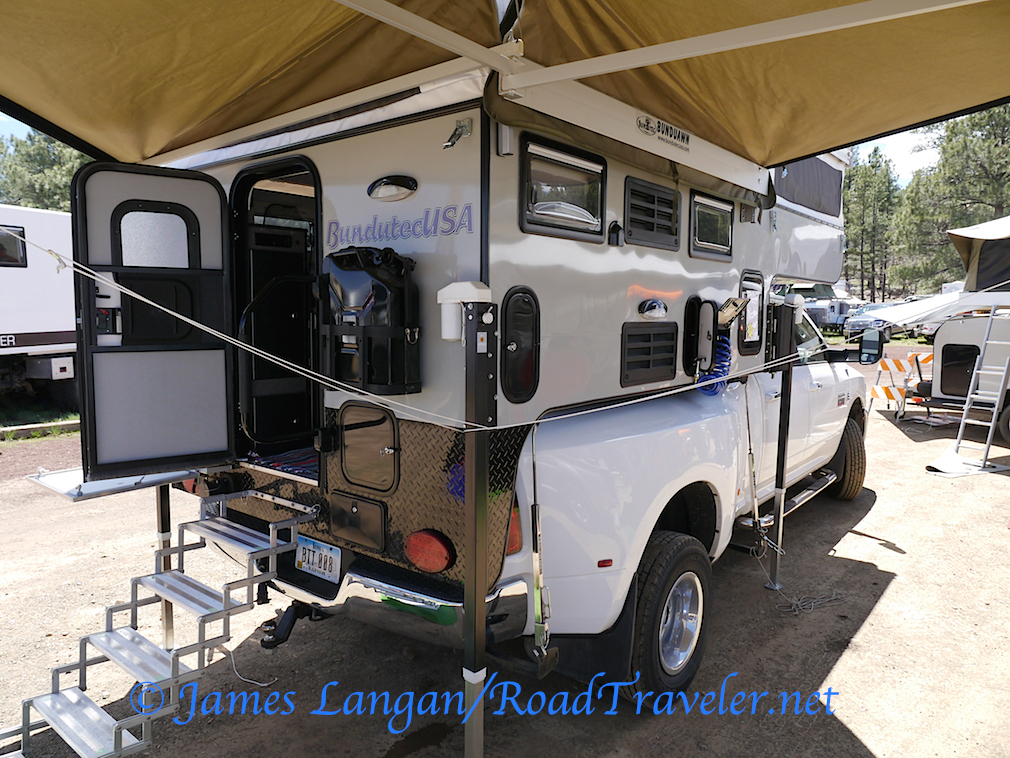Dually trucks remain a great choice for heavy slide-in campers, even a popup, particularly if challenging and/or narrow dirt roads are not part of the plan. BundutecUSA is a relatively new camper company based in Iowa, though the founder has decades in the business. 
