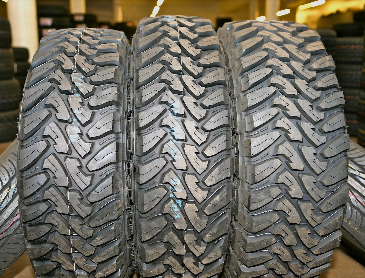 Unmounted Toyo M/T tires in 265/75R16E, 255/85R16E, and 285/75R...